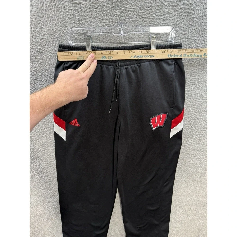 Wisconsin Badgers Track Pants Adult XL Black Adidas Sweatpants NCAA College‎